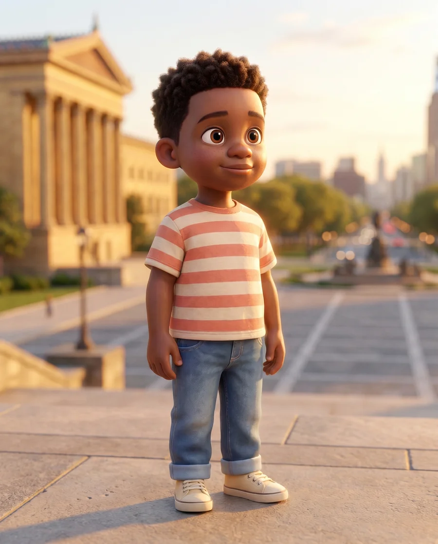 The founder of Kidara, as a kid on a Philadelphia stoop